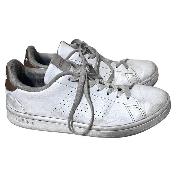 Adidas Neo Cloudfoam White Sneakers athletic shoes Advantage sz 7.5 - Picture 1 of 9